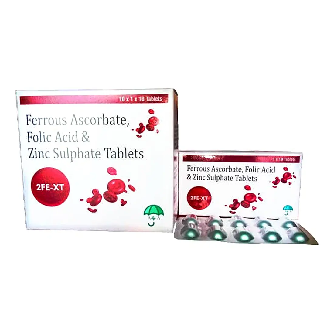 2FE-XT — Ferrous Ascorbate 100 mg, Folic Acid 1.5 mg & Zinc Sulphate 22.5 mg Tablets