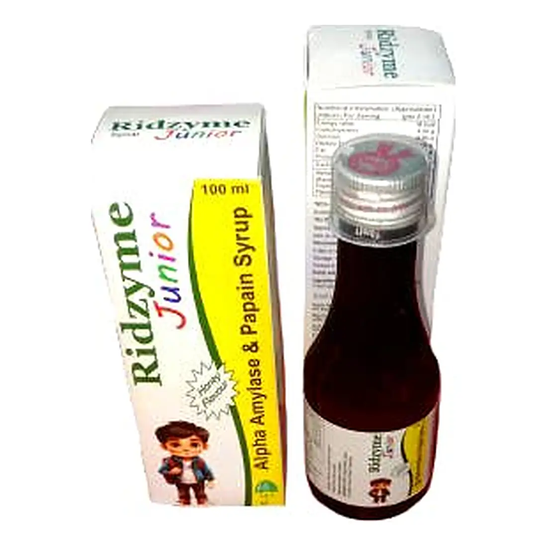 Ridzyme Junior — Alpha Amylase & Papain Syrup — Paediatric, Honey Flavour